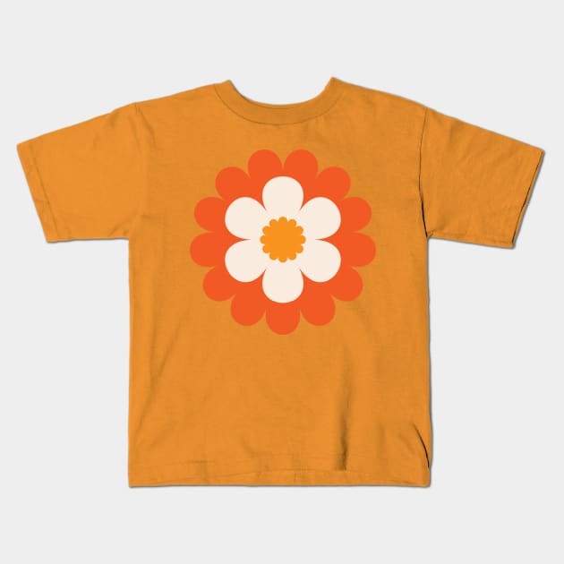 70s Flower Power Daisy Pattern Kids T-Shirt by natalietyler